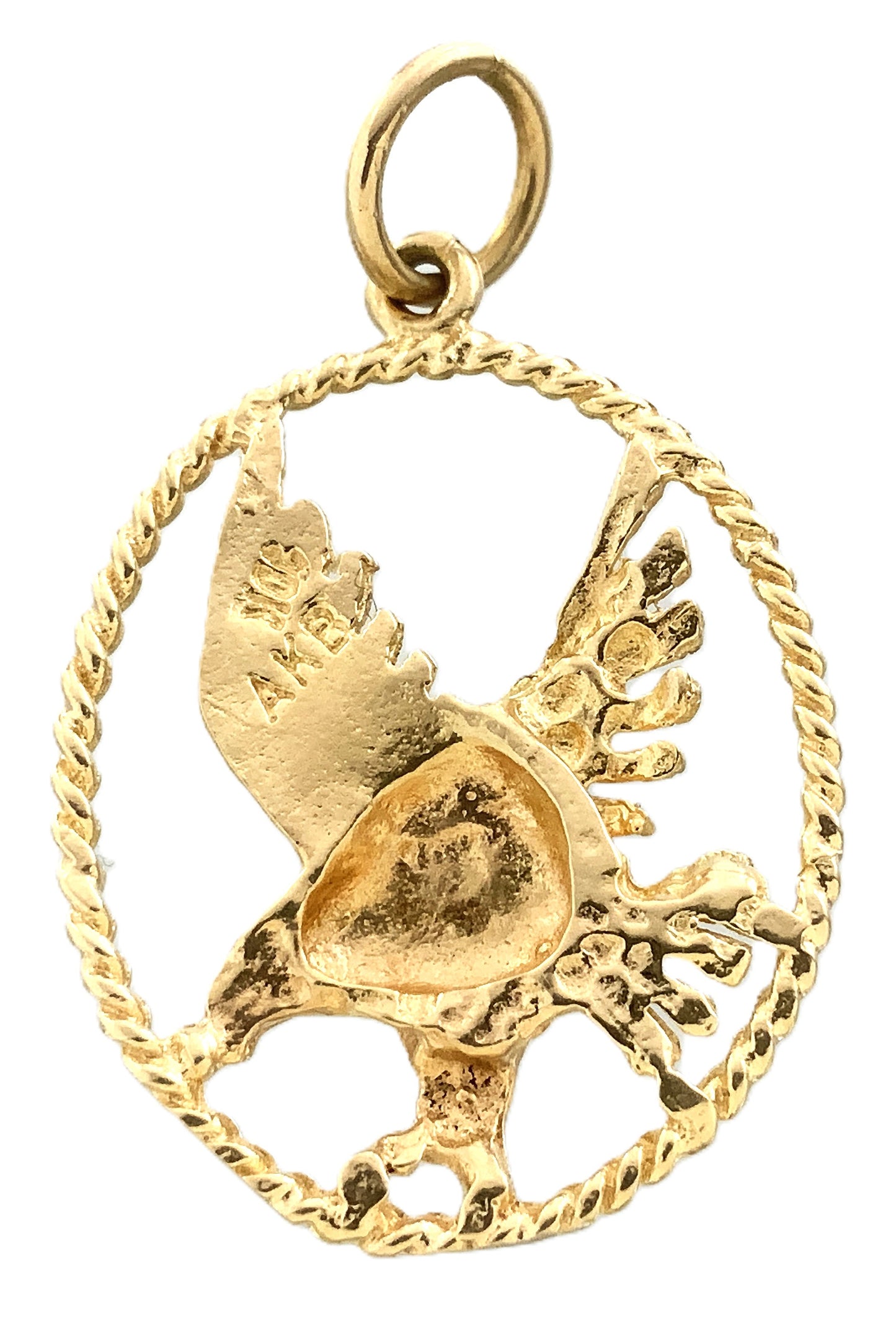 10K Yellow Gold Eagle Charm Pendant AU318