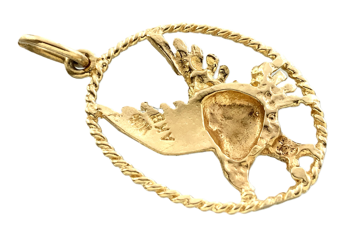 10K Yellow Gold Eagle Charm Pendant AU318