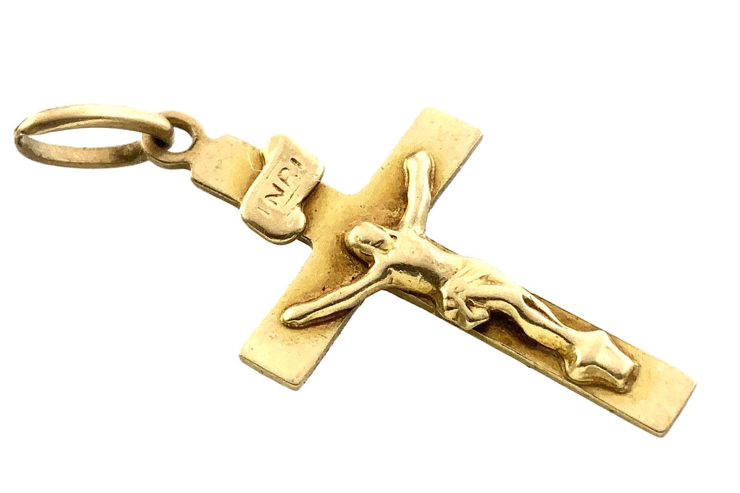 10K Yellow Gold  Religious Crucifix Jesus Christ Charm Pendant  AU319