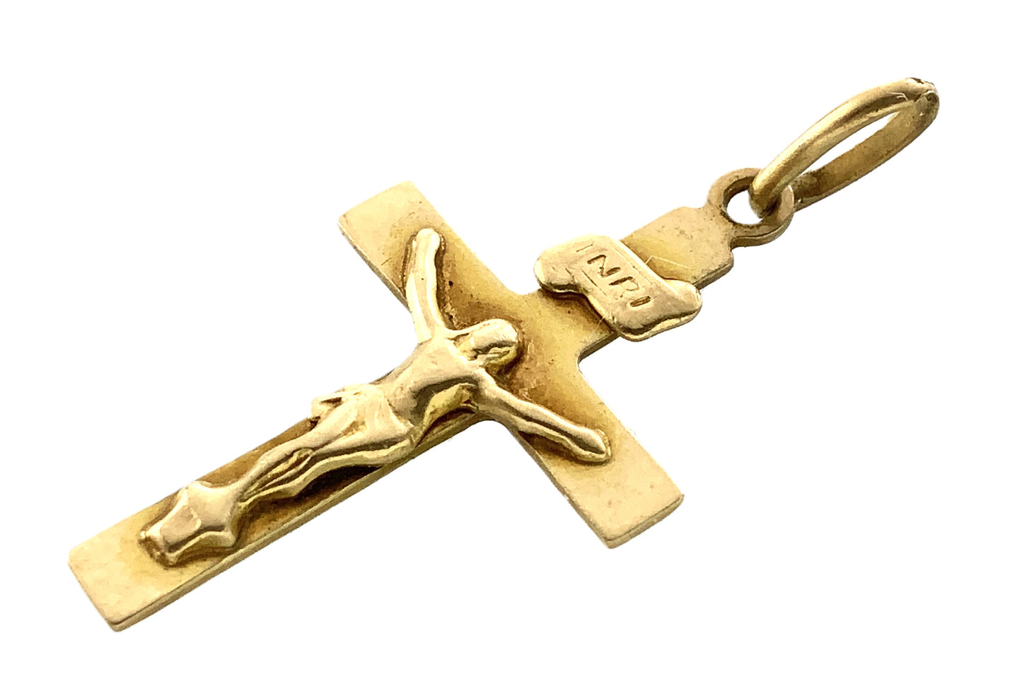 10K Yellow Gold  Religious Crucifix Jesus Christ Charm Pendant  AU319