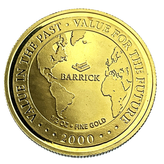 .500 ozt Barrick 999 Fine Gold Round