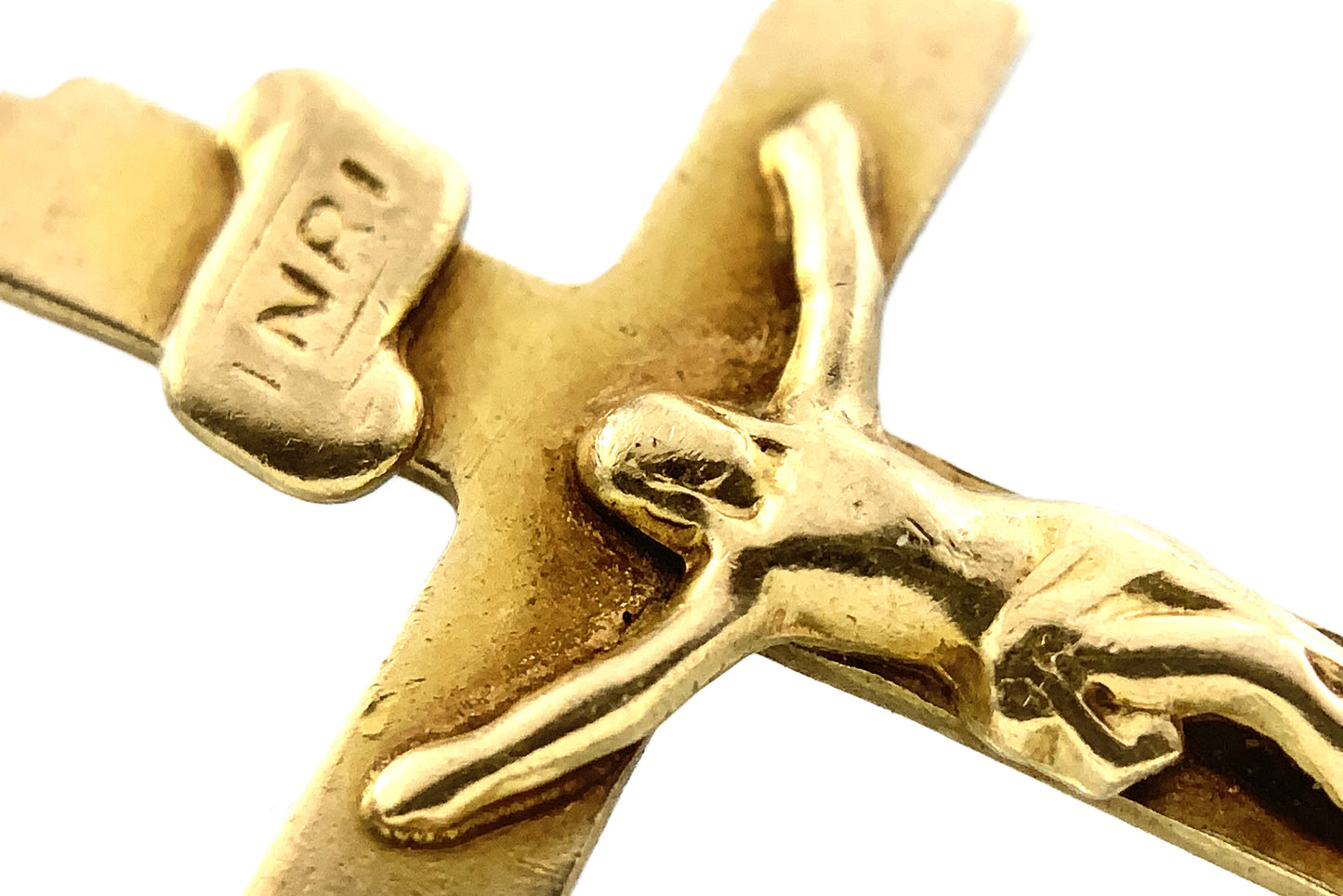 10K Yellow Gold  Religious Crucifix Jesus Christ Charm Pendant  AU319