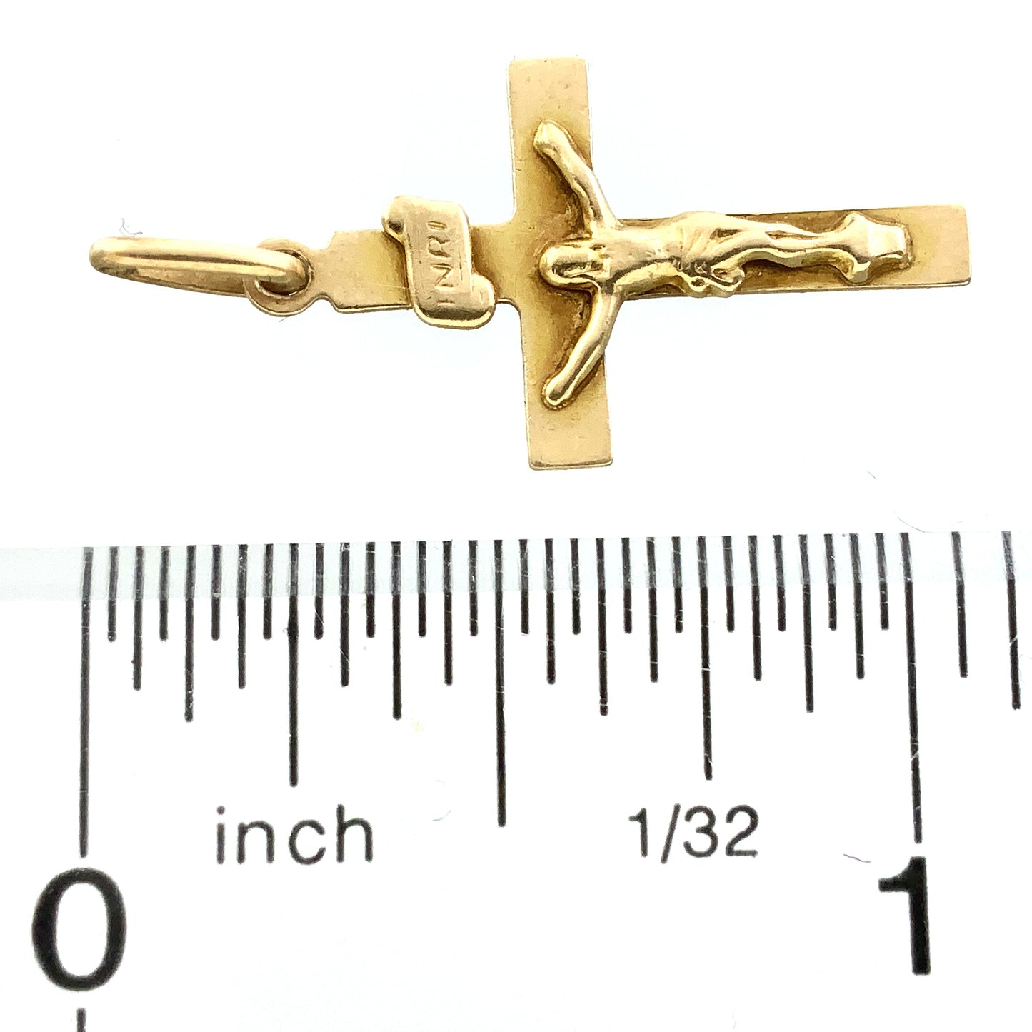 10K Yellow Gold  Religious Crucifix Jesus Christ Charm Pendant  AU319