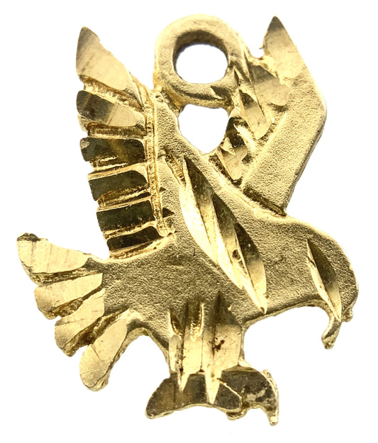 10K Yellow Gold Flying Eagle Charm Pendant AU313