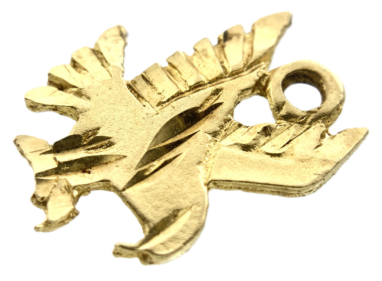 10K Yellow Gold Flying Eagle Charm Pendant AU313