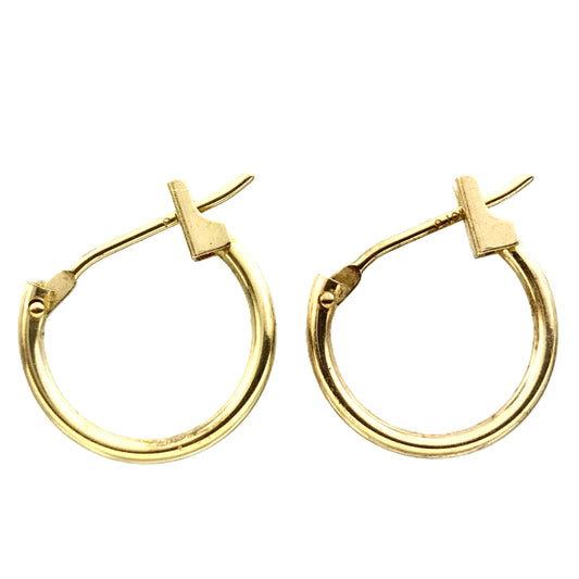 10K Yellow Gold  Hoop Earrings With Latch-Back Closure AU326