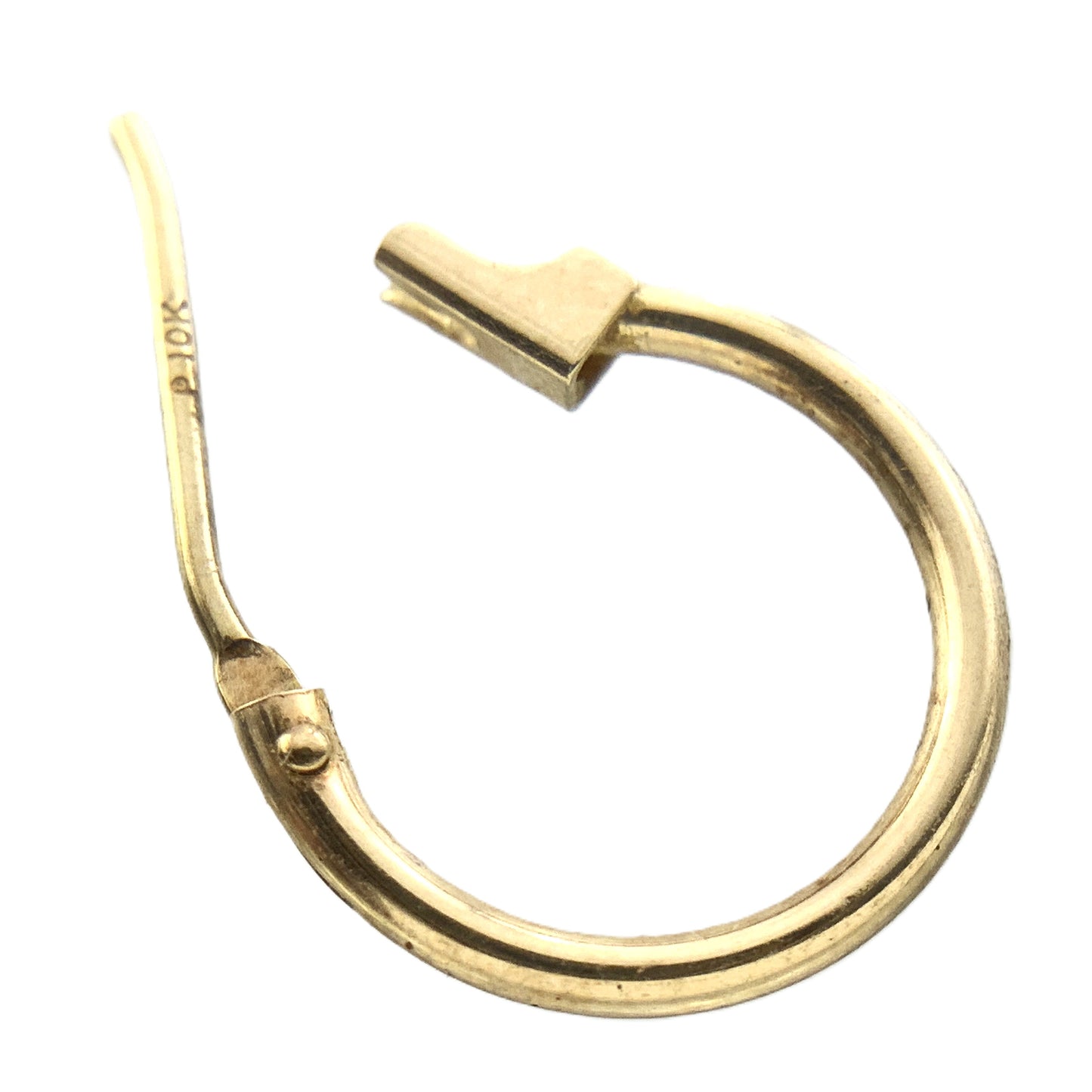 10K Yellow Gold  Hoop Earrings With Latch-Back Closure AU326