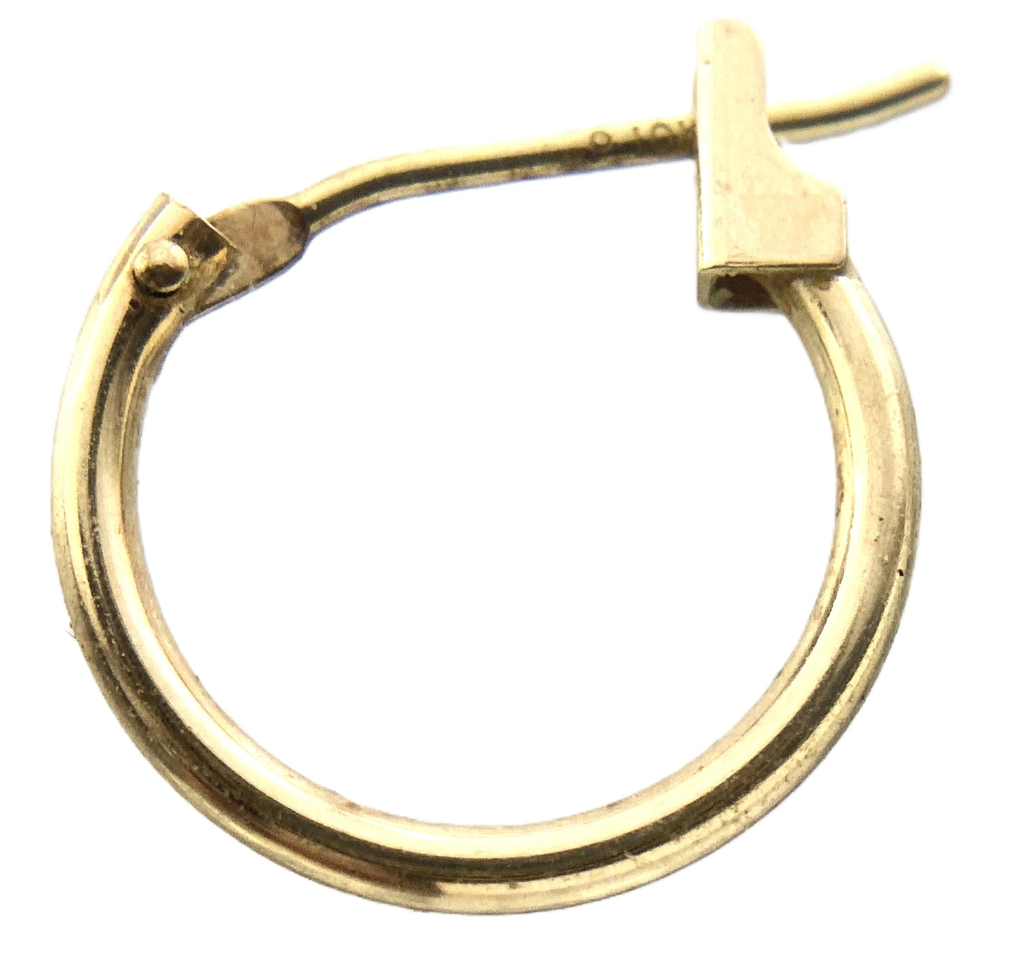 10K Yellow Gold  Hoop Earrings With Latch-Back Closure AU326