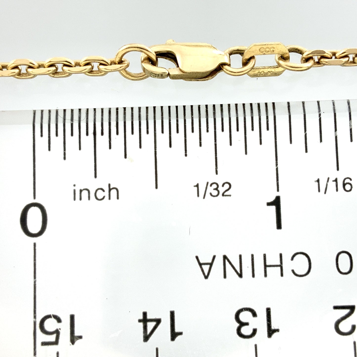 10K Yellow Gold Mariner Anchor Link 18.5 in x 2 mm  Chain Necklace AU327