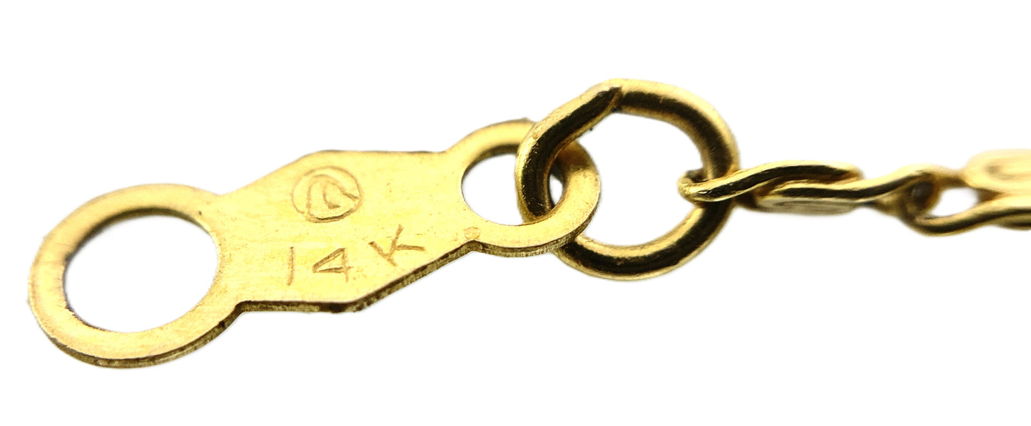 14K Yellow Gold  Snail Link 16 in x 1 mm Necklace Chain AU329