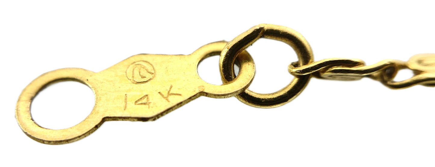 14K Yellow Gold  Snail Link 16 in x 1 mm Necklace Chain AU329