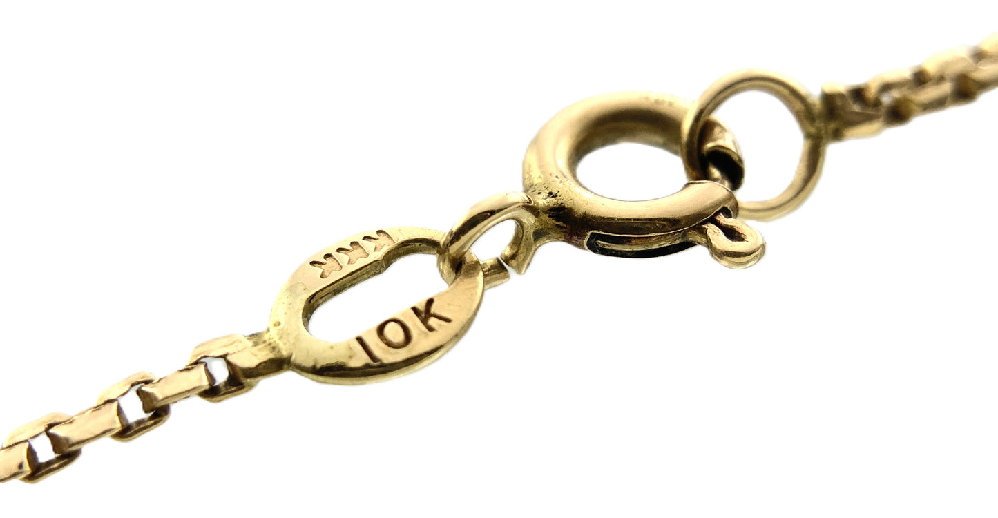 10K Yellow Gold Box Link 19.5 in x 1 mm Chain Necklace AU330