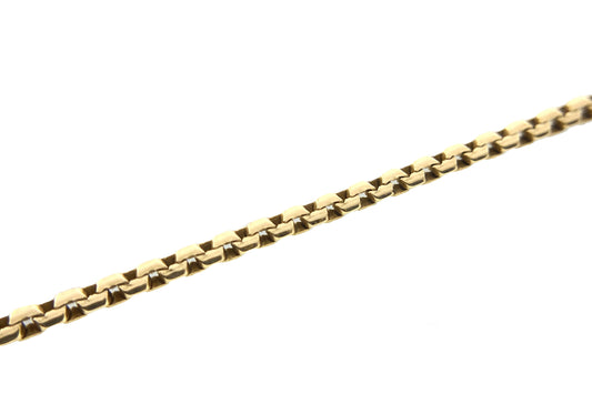 10K Yellow Gold Box Link 19.5 in x 1 mm Chain Necklace AU330