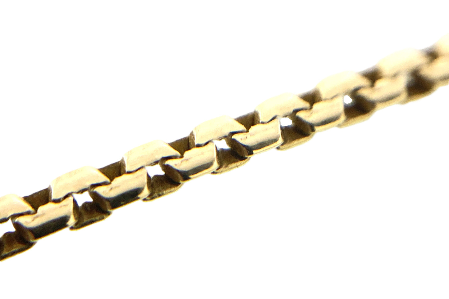 10K Yellow Gold Box Link 19.5 in x 1 mm Chain Necklace AU330