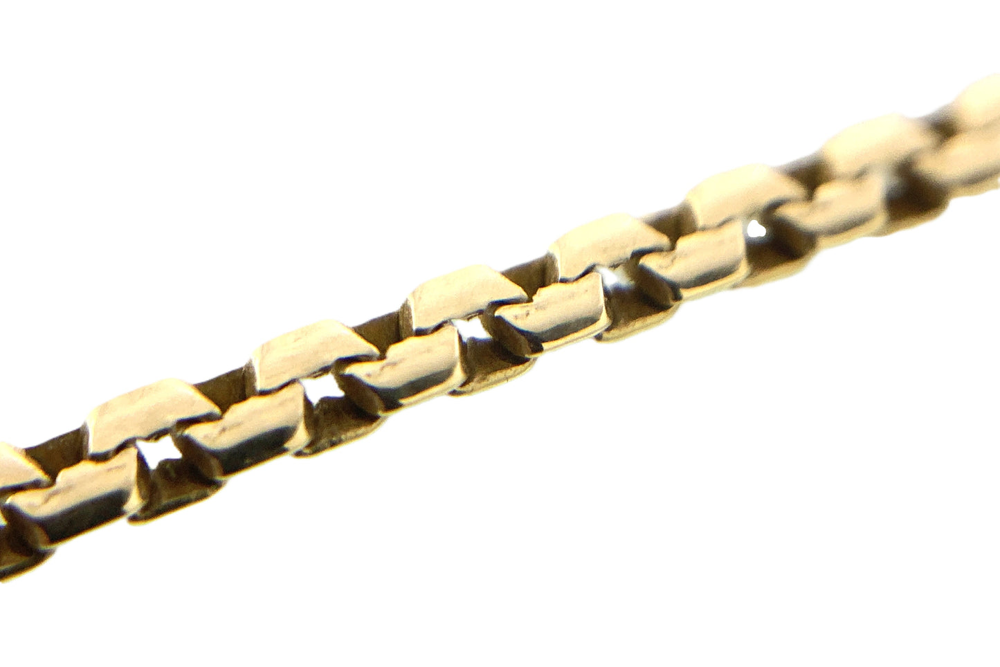 10K Yellow Gold Box Link 19.5 in x 1 mm Chain Necklace AU330