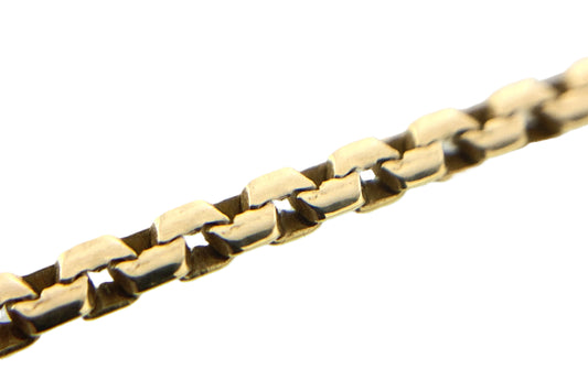 10K Yellow Gold Box Link 19.5 in x 1 mm Chain Necklace AU330