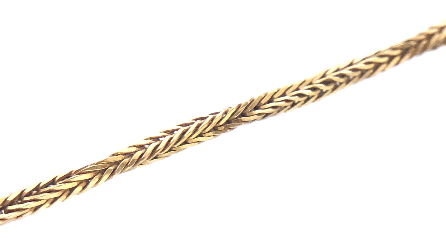 10K Yellow Gold Braided Wheat Link Chain Necklace 18.25 in x 1.5 mm AU331