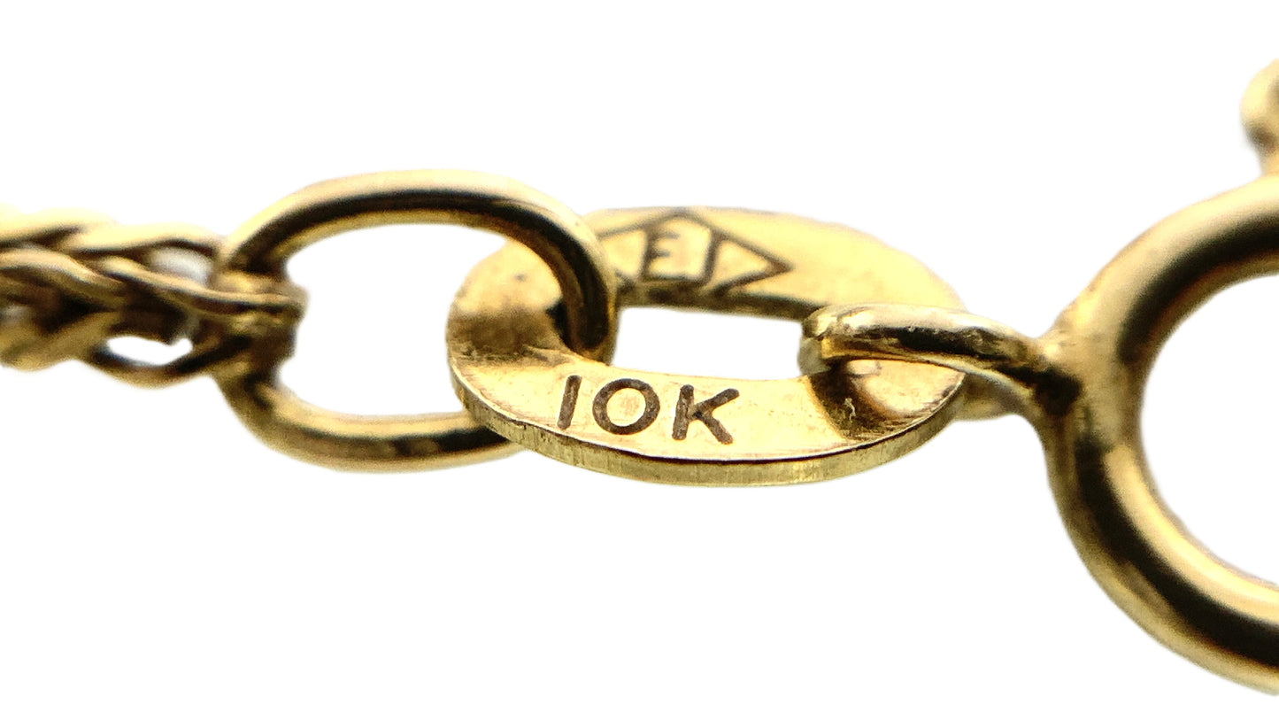 10K Yellow Gold Braided Wheat Link Chain Necklace 18.25 in x 1.5 mm AU331