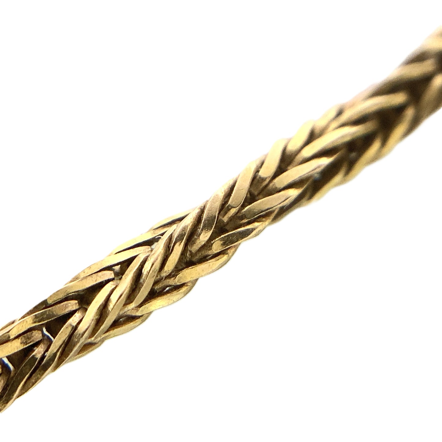10K Yellow Gold Braided Wheat Link Chain Necklace 18.25 in x 1.5 mm AU331