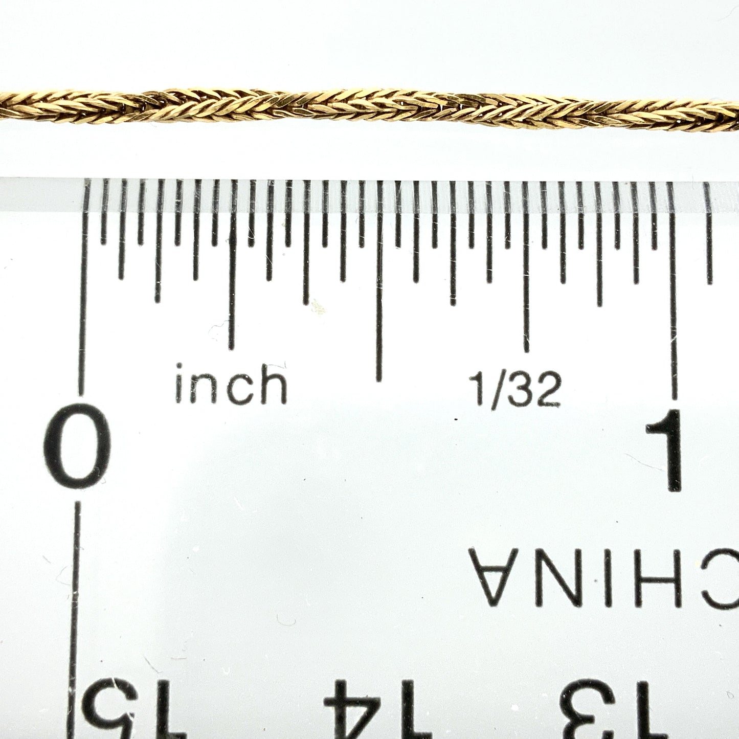10K Yellow Gold Braided Wheat Link Chain Necklace 18.25 in x 1.5 mm AU331