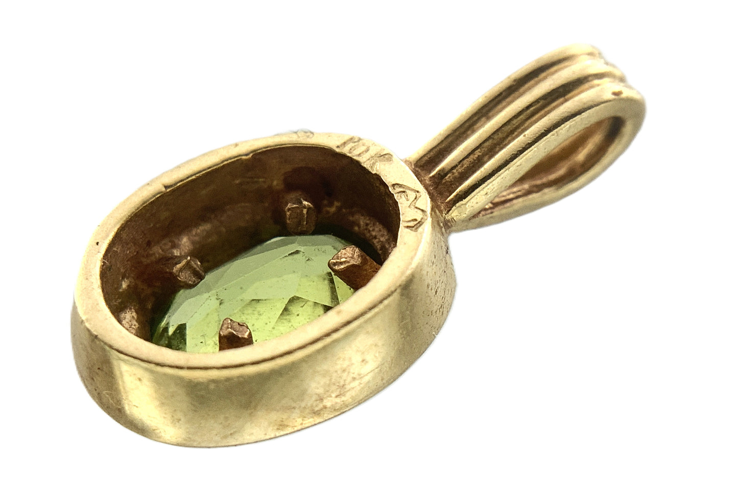 10K Yellow Gold  Peridot Gemstones Pendant Charm and Stud Earrings AU336