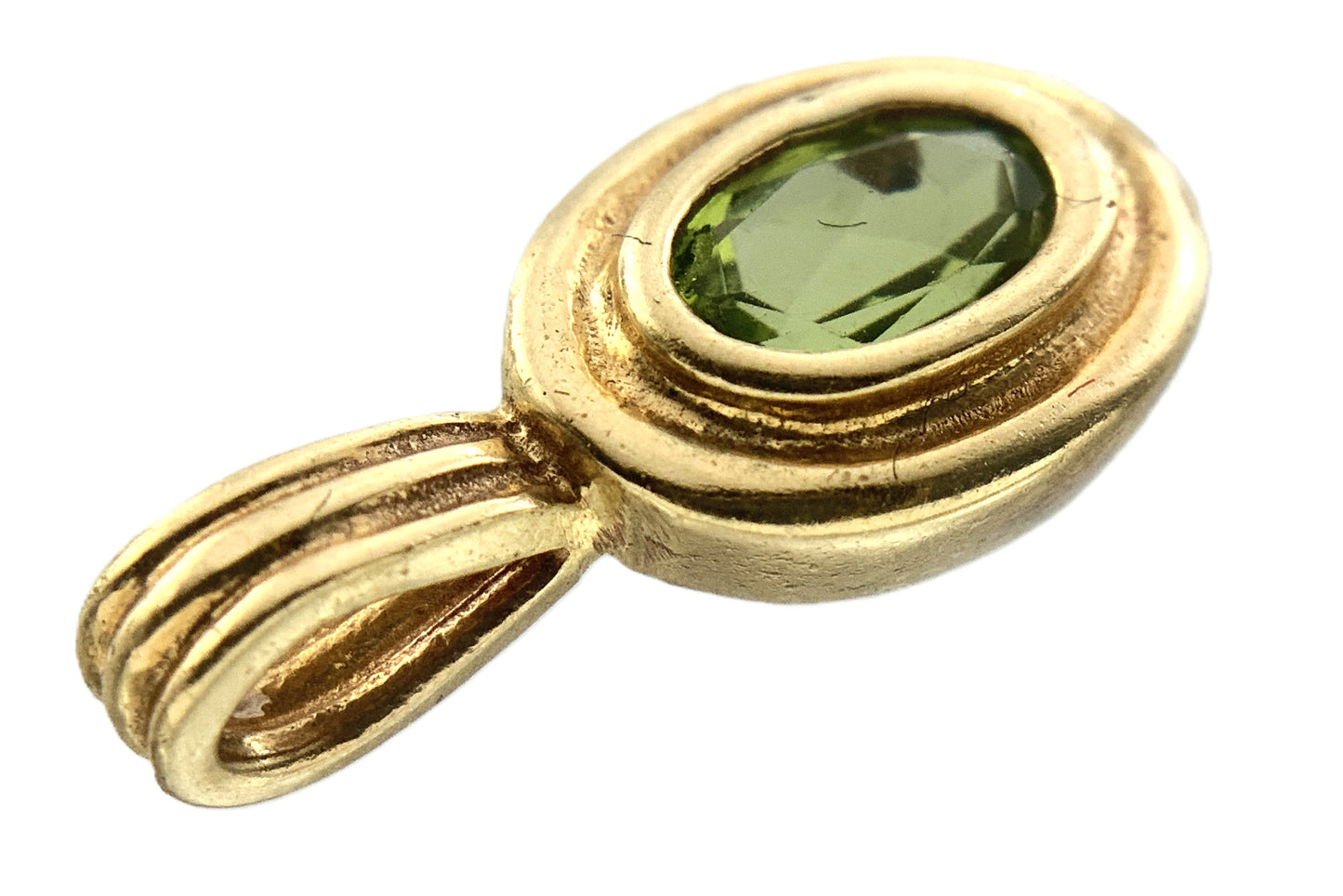 10K Yellow Gold  Peridot Gemstones Pendant Charm and Stud Earrings AU336