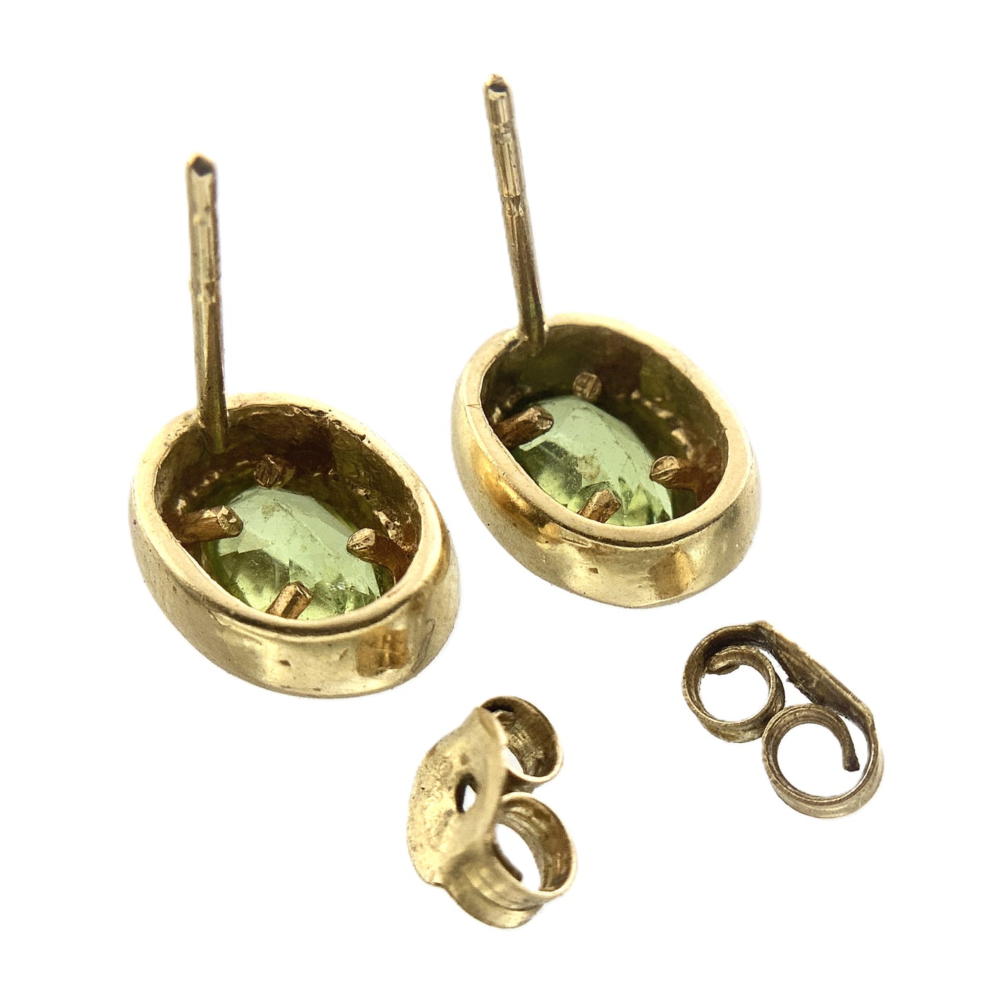 10K Yellow Gold  Peridot Gemstones Pendant Charm and Stud Earrings AU336