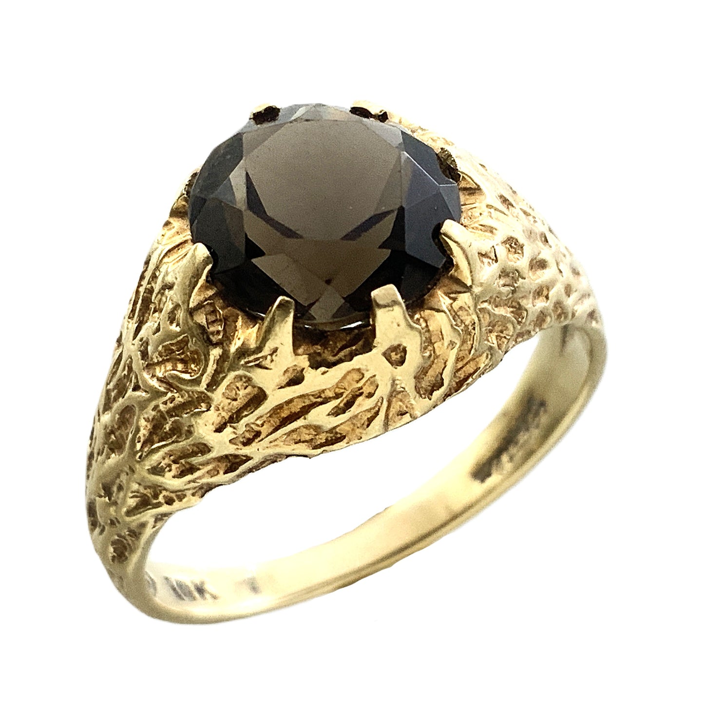 10K Yellow Gold  Vintage Inspired Size 6 Ring With Gemstone AU335