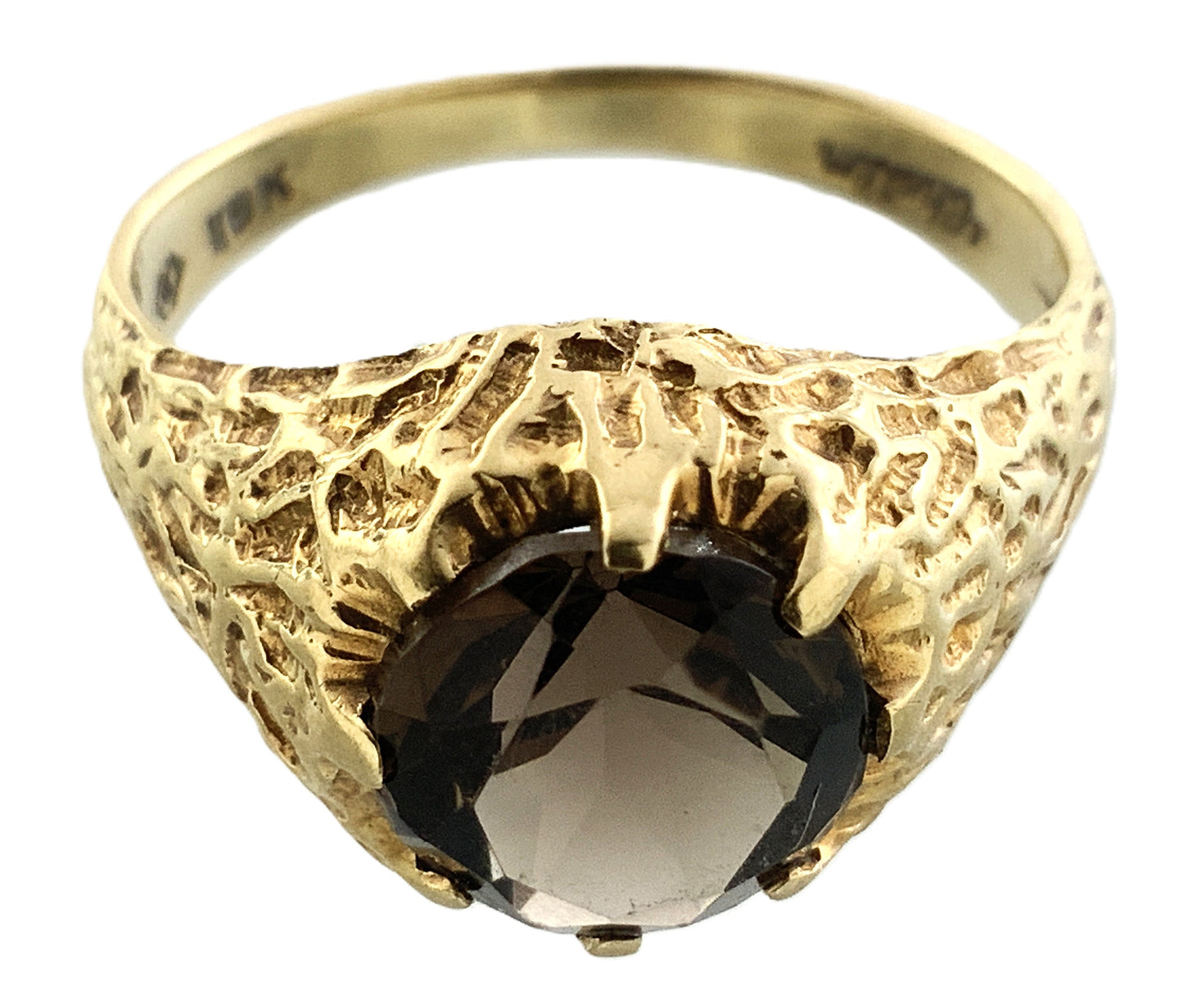 10K Yellow Gold  Vintage Inspired Size 6 Ring With Gemstone AU335