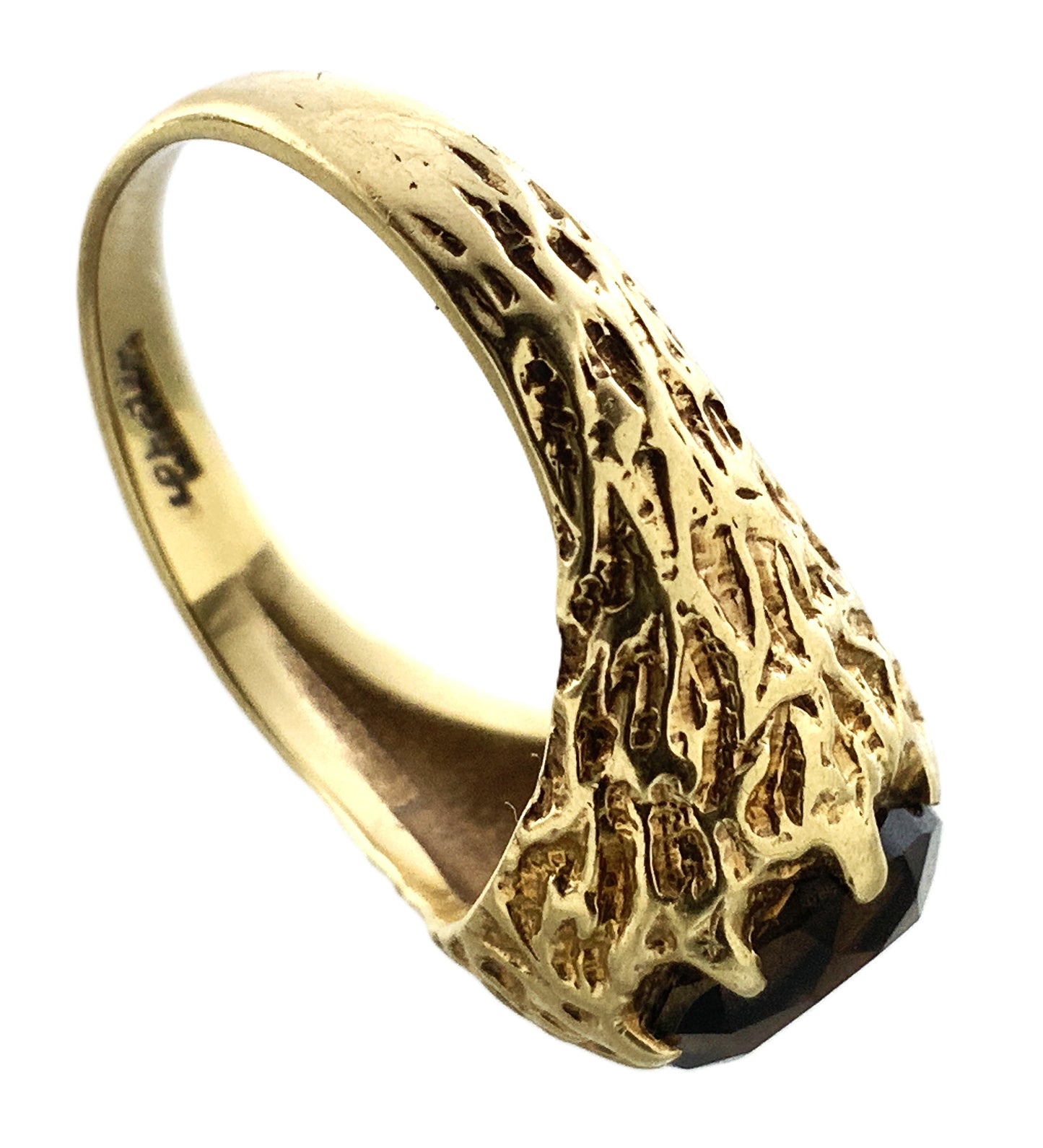 10K Yellow Gold  Vintage Inspired Size 6 Ring With Gemstone AU335