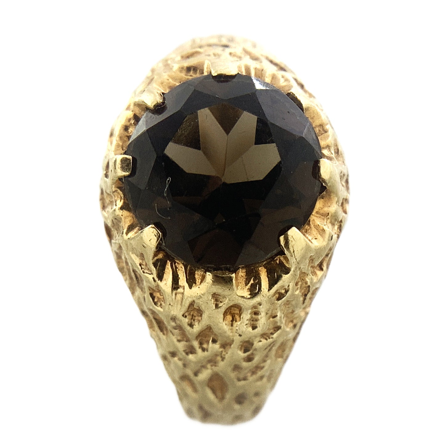 10K Yellow Gold  Vintage Inspired Size 6 Ring With Gemstone AU335