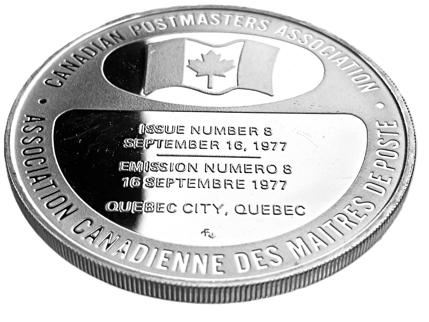 .608 ozt Canada Postmaster Ship Silver Round