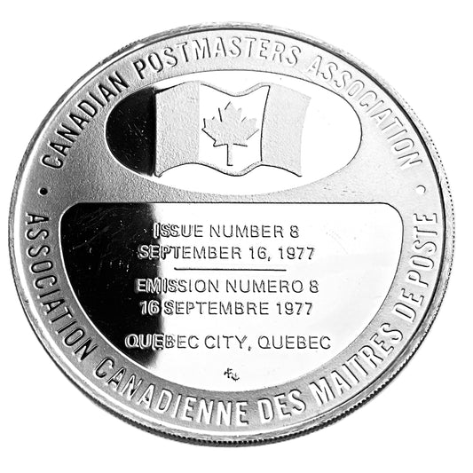 .608 ozt Canada Postmaster Ship Silver Round