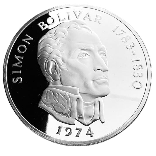 3.9 ozt Simon Bolivar Panama Silver 20 Balboas