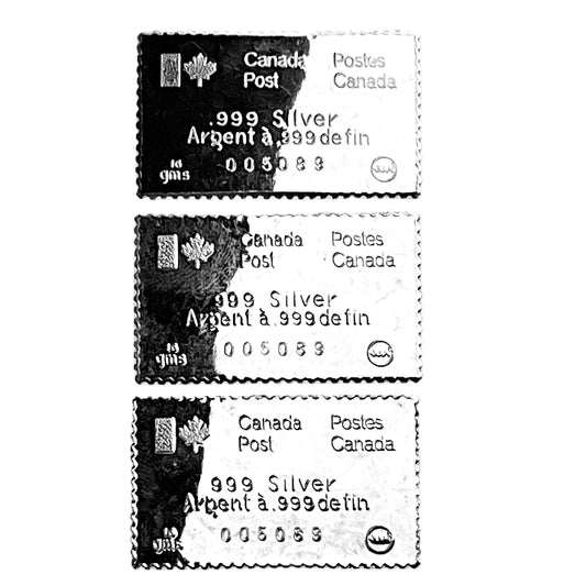 1.59 ozt Montreal Olympic 999 Silver Stamps