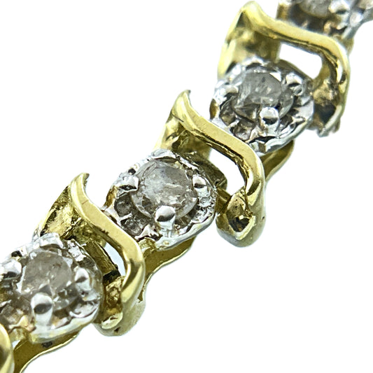 14K Gold and 2.76 Total Diamond Tennis Bracelet 7.25in x 3.8mm AU432