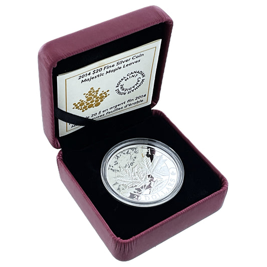 1.01 ozt Majestic Maples Leaves 9999 Silver $20