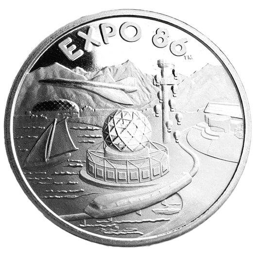 .542 ozt 1986 World Exposition 999 Silver