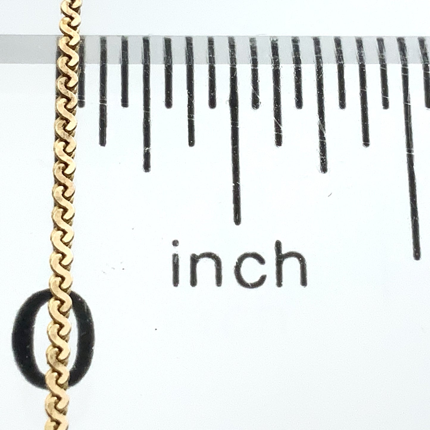 10K Yellow Gold Interlocking Design Feature with Round Solitaire Moissanite Chain 8 in x 1 mm Bracelet AU351