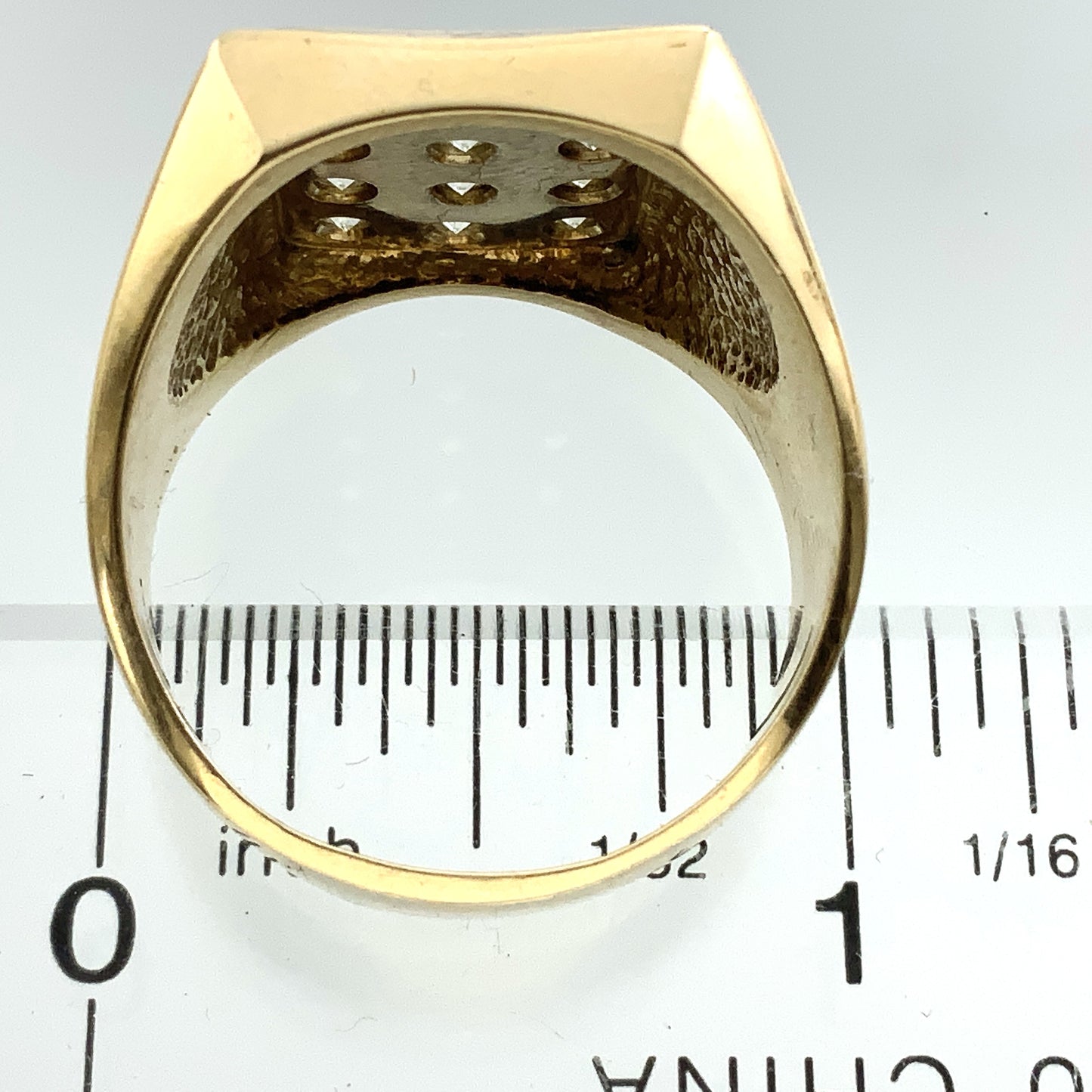 14K Yellow Gold with 12 Diamonds Ring 1.8 Total Carats Size 11.5 AU359