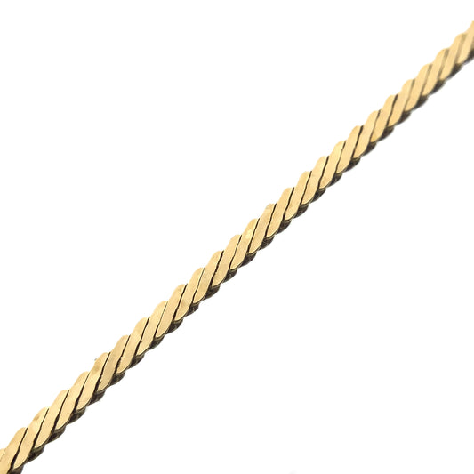 10K Yellow Gold Flat Snake Chain Link 16in x 1.2mm Necklace AU366