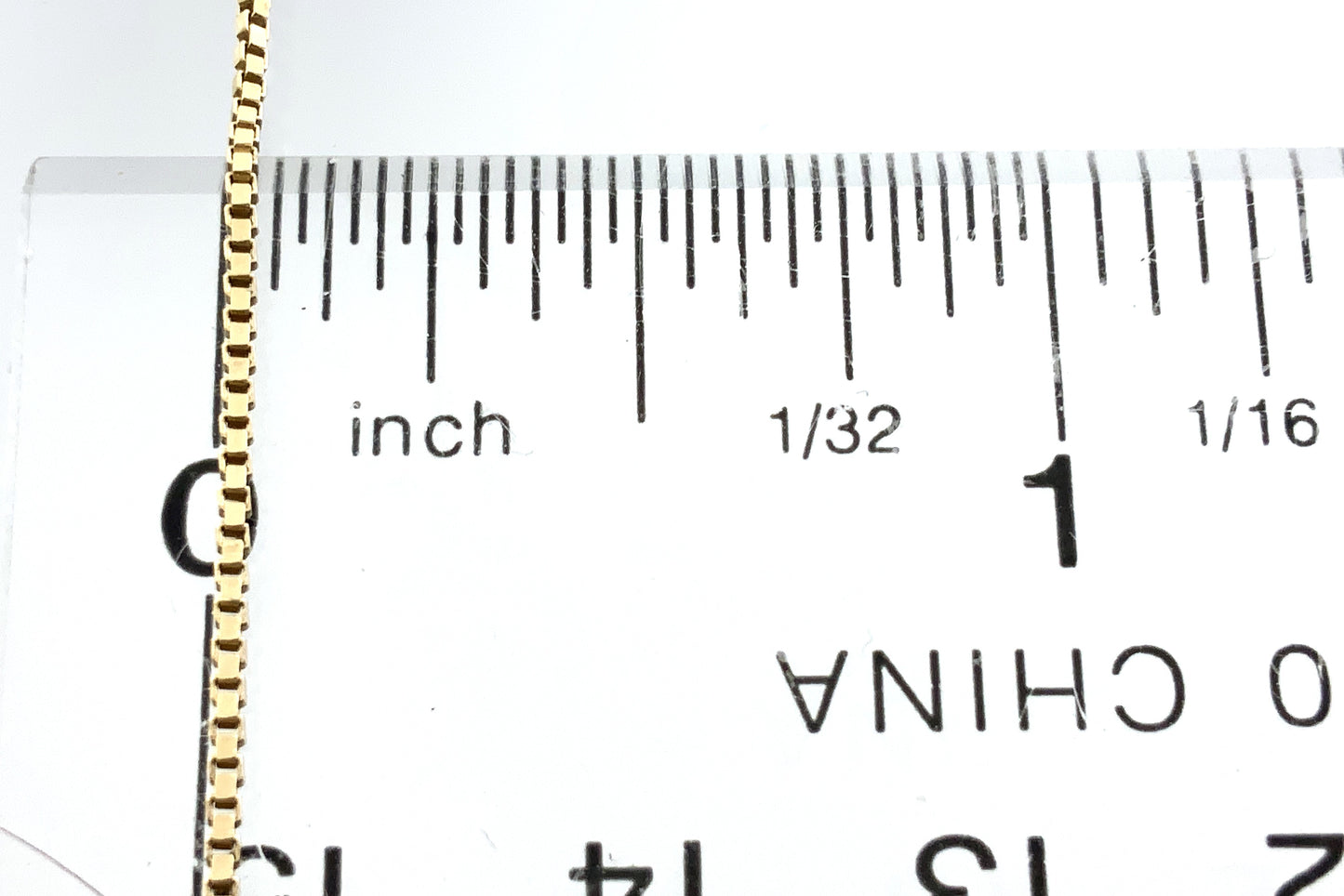 10K Yellow Gold Box Link Chain 22.5in x 1mm Necklace AU373