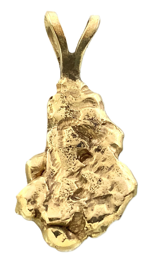 18K Yellow Gold Nugget Style Charm Pendant AU384