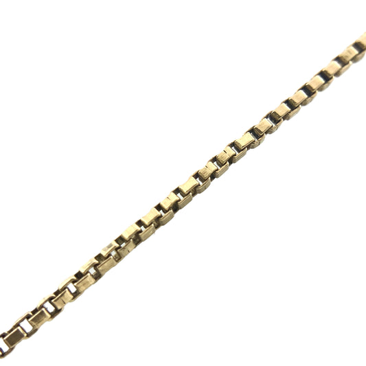 10K Yellow Gold Venetian Box Link Chain 20in x 1mm Necklace AU391