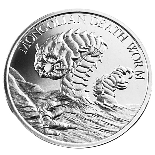 1 ozt Mongolian Death Worm 999 Silver Round