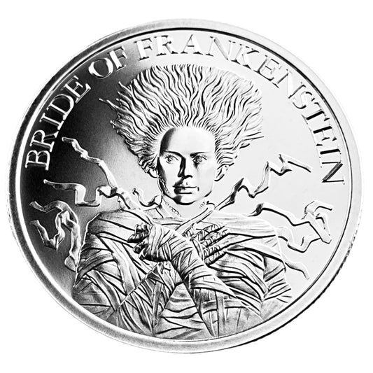 1 ozt Bride of Frankenstein 999 Silver Round
