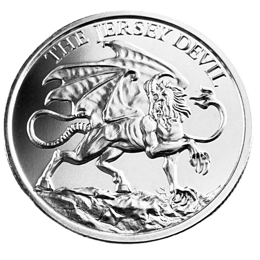 1 ozt The Jersey Devil 999 Silver Round
