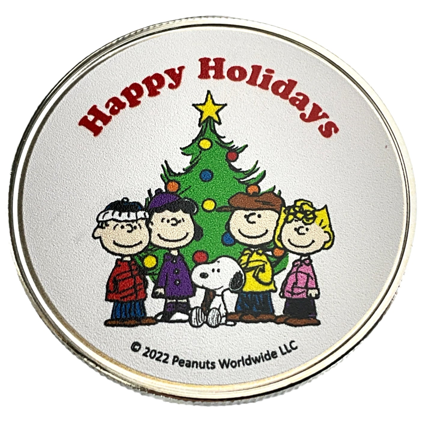 1 ozt Peanuts Holidays Colorized 999 Round