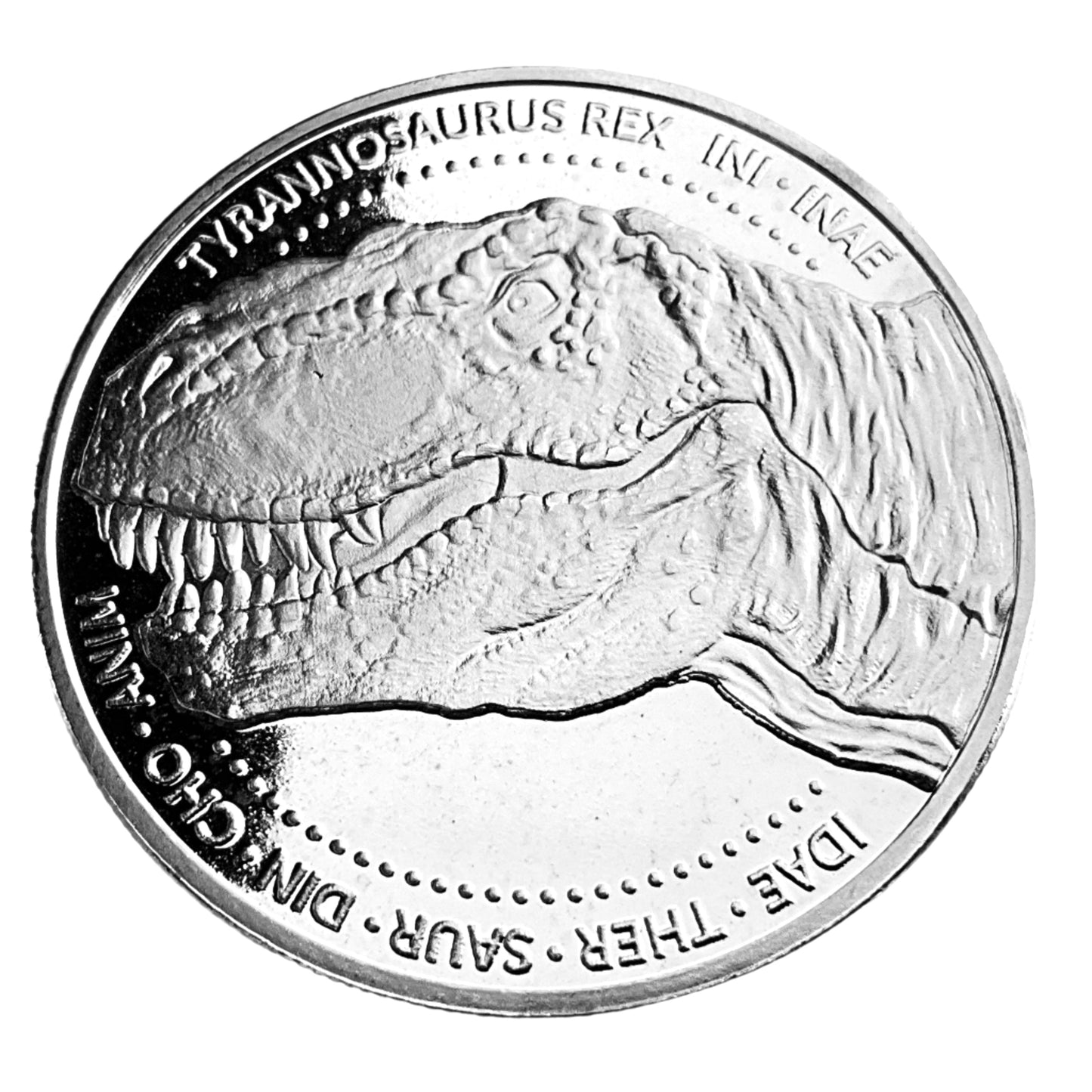 1 ozt Tyrannosaurus Rex 999 Silver Round