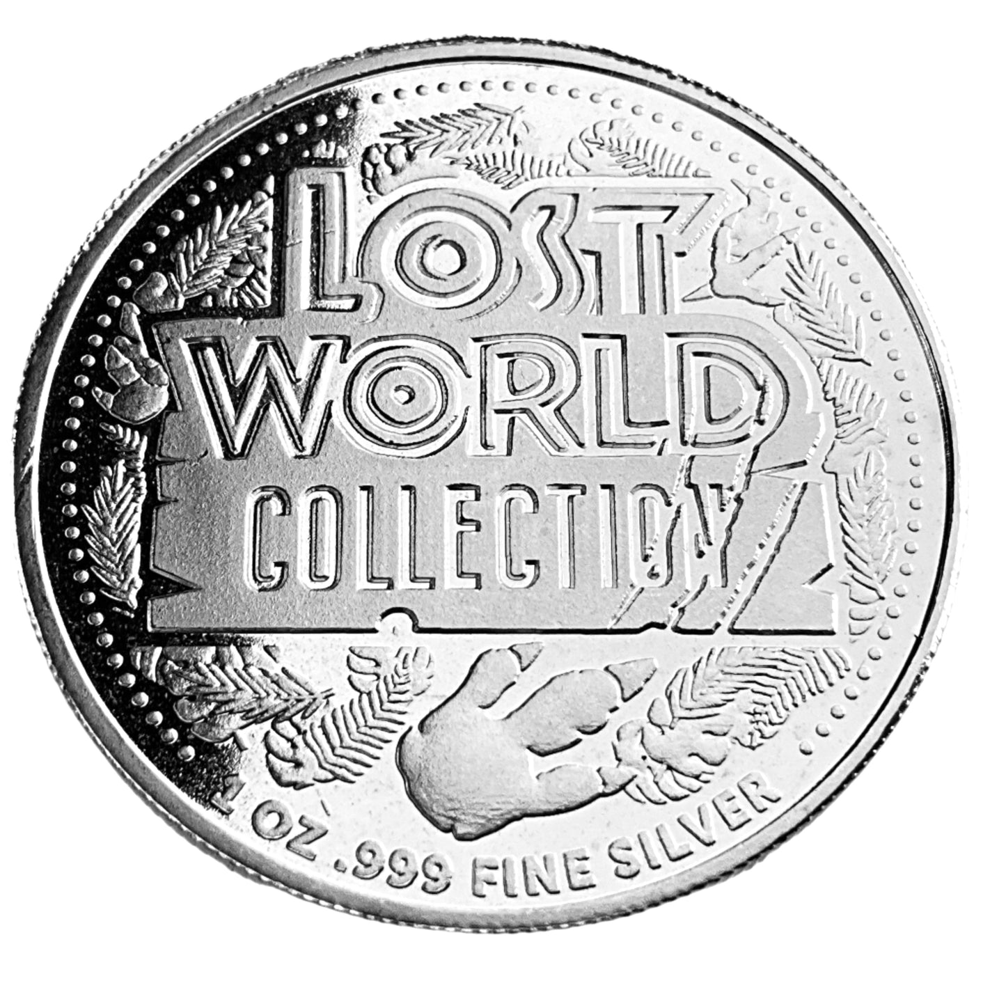 1 ozt Tyrannosaurus Rex 999 Silver Round